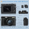 thumbnail image 3 of Appareil Photo Numérique 4K Mise au Point Automatique et Anti-Tremblement 48MP Appareil Photo de Vlog avec Carte SD, Écran Rabattable 3 Pouces 180° Appareil Photo Compact avec Flash Zoom Numérique 16X Appareil Photo de Voyage, 3 of 7