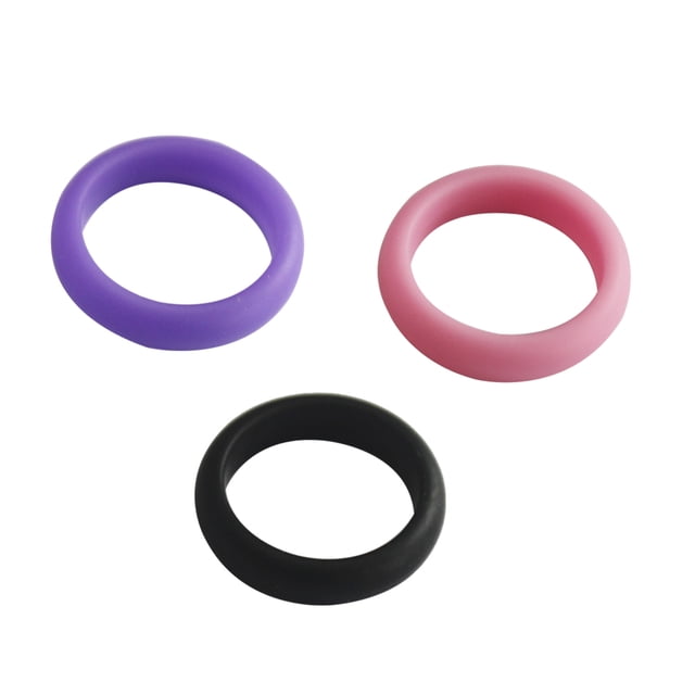 FRCOLOR sports rings 3pcs Silicone Rings Active Gym Fashion Rings for Women(Size 4),0.75"X0.75"X0.2"