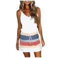 thumbnail image 1 of yoeyez Robes d'Été Midi Femmes Robes d'Été avec Poches Robe T-Shirt à Rayures Robe Sans Manches à Cordon Robe Décontractée à Taille Nouée Robe d'Été Commandes Passées par Moi, 1 of 3