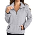 thumbnail image 1 of Timegard Half Zip Pullover for Women Cropped Long Sleeve Tops Sweatshirts Thumb Hole Fall Solid Color Tops, 1 of 6
