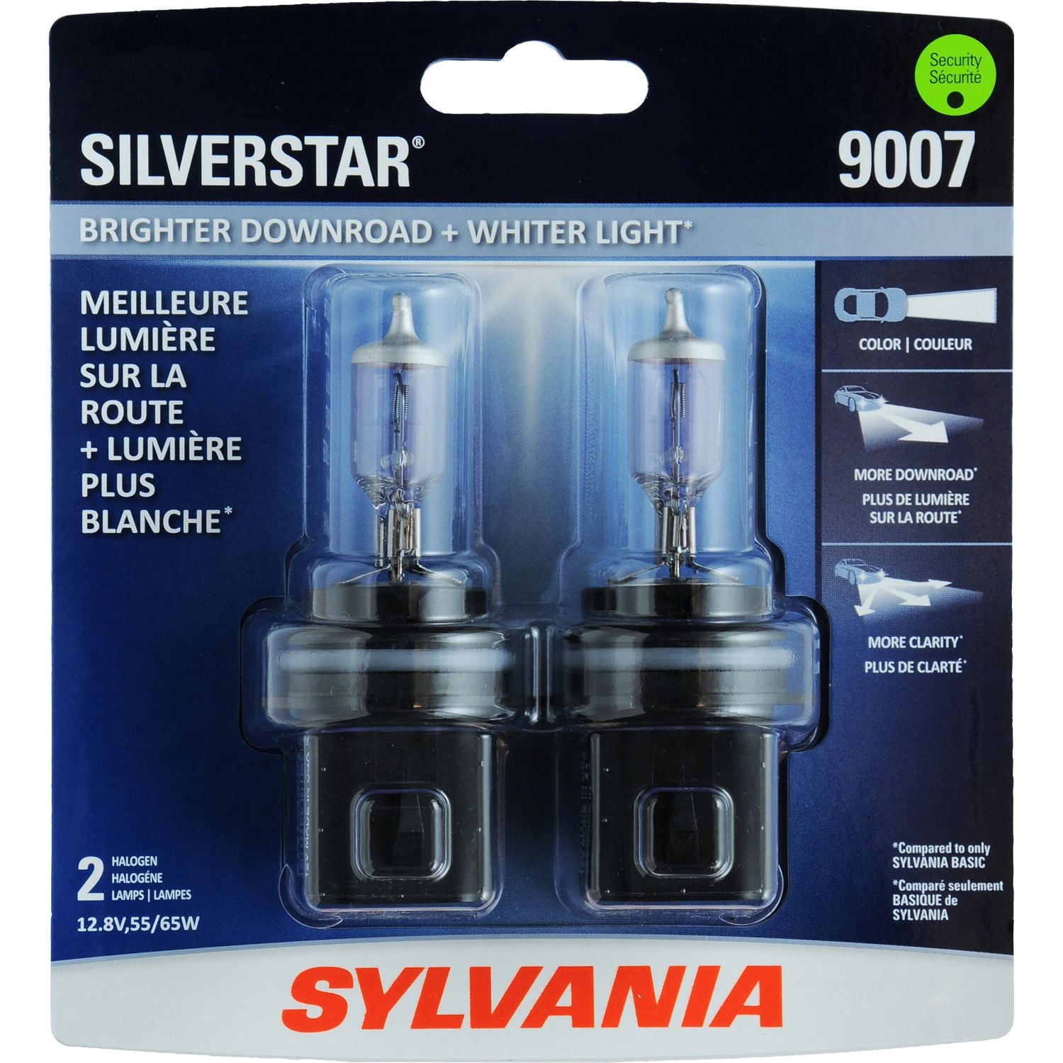 Phares halogènes SilverStar 9007 de SYLVANIA