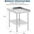 thumbnail image 2 of Stainless Steel 24x30x30 In Grill Stand Table with Adjustable Legs 400 lb NSF-Certified Capacity and 2 In Spill-Proof Edge for Kitchen, 2 of 7
