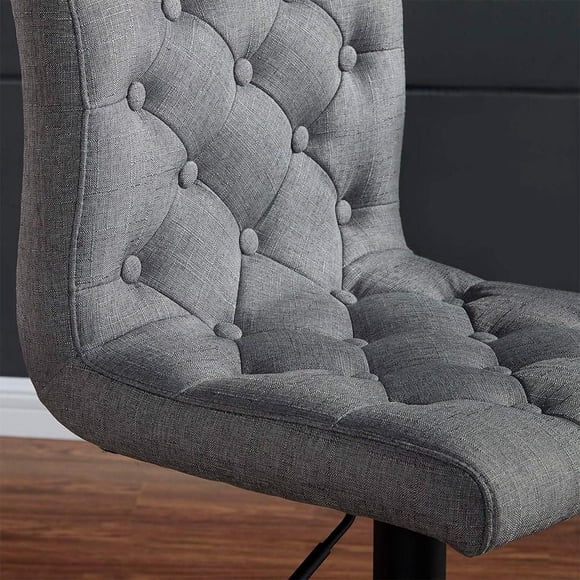Heavenly Collection Grey Tufted Adjustable Stool For Dining Area