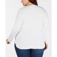 thumbnail image 3 of I.N.C Womens Tail Basic T-Shirt, White, Plus Size, 2X, 3 of 3
