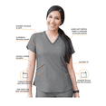 thumbnail image 3 of Adar Pro Heather Modern Athletic Scrub Set For Women - Modern V-Neck Scrub Top & Yoga Jogger Scrub Pants, 3 of 7