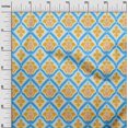 thumbnail image 3 of oneOone Georgette Viscose Turquoise Blue Fabric Asian Ikat Sewing Craft Projects Fabric Prints By Yard 42 Inch Wide, 3 of 4