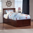 thumbnail image 2 of Mission Twin XL Platform Bed with Matching Footboard & Twin XL Trundle in Walnut, 2 of 14