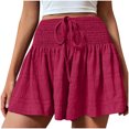 thumbnail image 2 of Shorts pour Femmes, Shorts d'Été pour Femmes à la Mode, Couleur Unie, à Cordon, 2 of 8