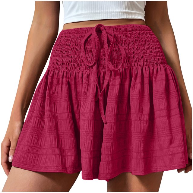 Birdeem Shorts for Women Womens Summer Fashion Solid Color Drawstring Shorts