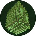 thumbnail image 1 of Ahgly Company Machine Washable Indoor Round Transitional Dark Lime Green Area Rugs, 3' Round, 1 of 7