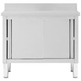 thumbnail image 3 of vidaXL Work Table with Sliding Doors 100x50x(95-97) cm Stainless Steel, 3 of 5