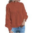 thumbnail image 1 of Yuyuzo Womens Sweaters Long Sleeve Round Neck Pullover Knitted Tops Fall Winter Casual Solid Color Sweaters, 1 of 5