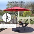 thumbnail image 4 of Parasol de Patio Rond de 9 Pi avec Inclinaison et Manivelle, 8 Nervures Robustes Parasol de Marché Extérieur Centré Abri Solaire Parasol de Table, 4 of 7