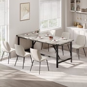Dining Table for 6-8 People, 71-Inch Heavy-Duty Kitchen Tables with Strong Metal Legs, Industrial Large Long Table, for Dining Room & Home Office