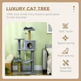 thumbnail image 4 of PawHut 54" Cat Tree with Hammock, Scratching Post, Condo Cat Tower, Grey, 4 of 9
