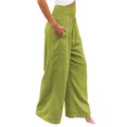 thumbnail image 3 of MAWCLOS Pantalon de Détente à Jambe Grand Taille Haute pour Femme, Vert Vif, Taille 2TG, 3 of 4