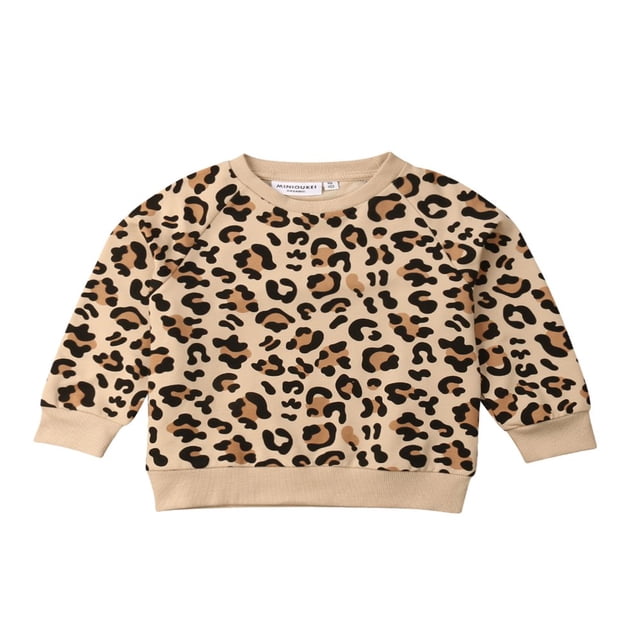EIMELI Bébé Filles Garçons Enfants Léopard Pull-Over Tops Blouse Vêtements