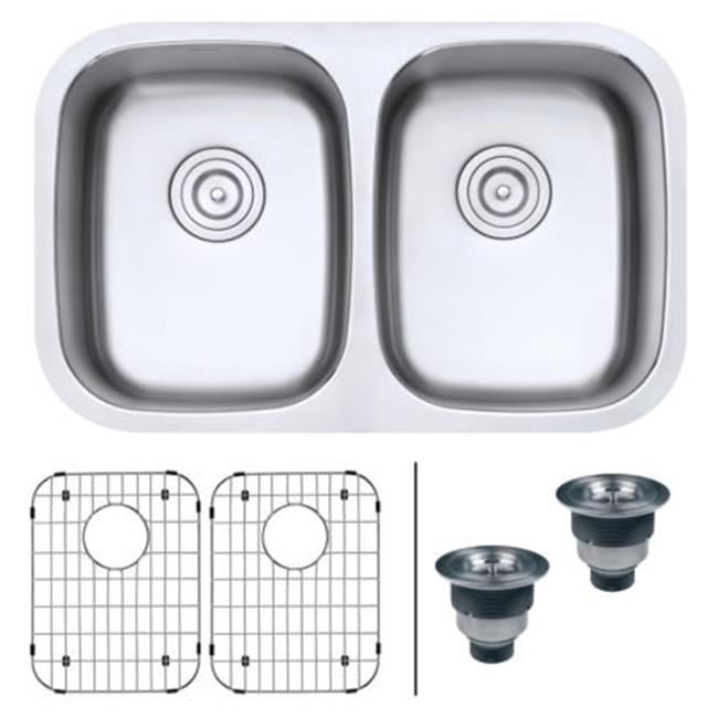 Ruvati RVM4301 29 in. Undermount 50 & 50 Double Bowl 16 Gauge Stainless Steel Kitchen Sink
