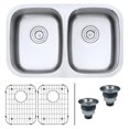 thumbnail image 1 of Ruvati RVM4301 29 in. Undermount 50 & 50 Double Bowl 16 Gauge Stainless Steel Kitchen Sink, 1 of 4