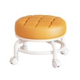 thumbnail image 4 of Lipstore 360 degree Rotating Low Roller Seat Stool Pulley Low Stool for Living Room Kitchen Orange, 4 of 8