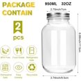 thumbnail image 2 of Glass Mason Jars, 2 Pack 32oz Clear Glass Regular Mouth Canning Jars with Lids for Sealing, Ideal for Food Storage, Snacks, Candies, Jam, Honey, Wedding Favors, Shower Favors, DIY Projects, 2 of 6