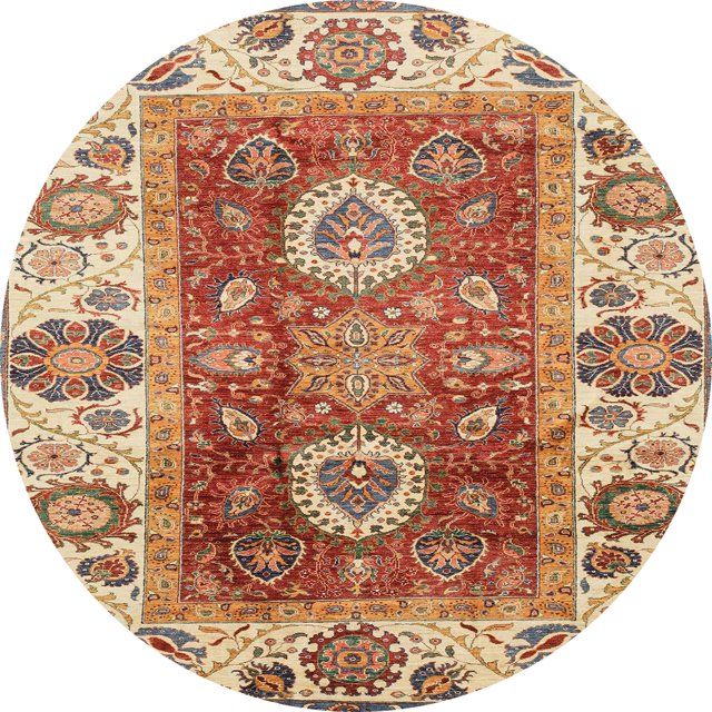 Ahgly Company Tapis d'Intérieur Ronds Abstraits Jaunes Abstraits pour Aire, 4 Pieds Rond