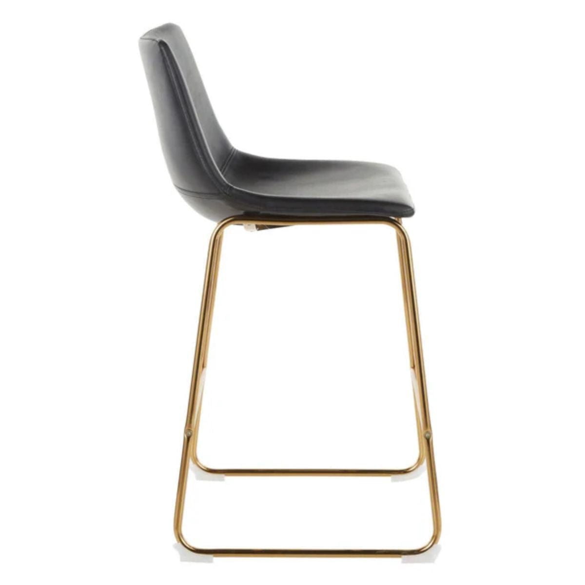 Tabouret de bar Heavenly Collection en PU avec pieds dorés