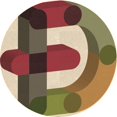 thumbnail image 1 of Ahgly Company Tapis d'Intérieur Ronds de Style Transitionnel Lavables à la Machine, Brun Gingembre Vert, 4 Pieds Rond, 1 of 7