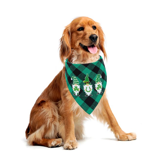 TIMIFIS Bandanas pour Chien et Chat de la Saint-Patrick Bandanas pour Chien de la Saint-Patrick Foulard pour Chien Vert Foulard Lavable - Liquidation Automne/hiver