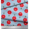 thumbnail image 2 of Soimoi Poly Georgette Fabric Floral & Bee Insects Fabric Prints by Yard 42 Inch Wide, 2 of 3