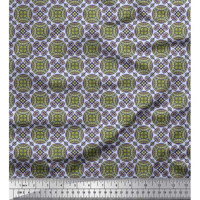 Soimoi Rayon Fabric Geometric & Mandala Kaleidoscope Print Sewing Fabric Yard 42 Inch Wide