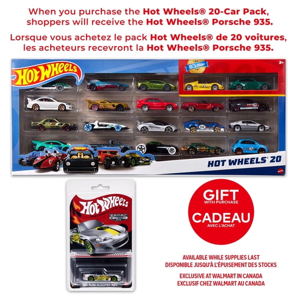 Hot Wheels Set of 20 Toy Sports & Race Cars in 1:64 Scale, Collectible Vehicles (Styles May Vary) Gift With Purchase 04' MAZDA SPEED