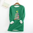 thumbnail image 1 of Meichang Chandail en Molleton pour Femmes Grande Taille, Graphique d'Arbre de Noël, Chandail Doublé Sherpa, Chaud pour l'Hiver, Manches Longues, Col Rond, Chandail à Enfiler, Vert Menthe, M, 1 of 4