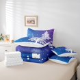 thumbnail image 4 of Christmas Bed In A Bag For Kids Girls,Ombre Gradient Bed Sheets Set,Christmas Snowflake Tree Bed Set,Winter Snow Queen Comforter Set 7 Piece,Blue Purple Bedding Comforter Sets,Soft 3 For All Season, 4 of 4