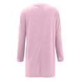 thumbnail image 4 of KIHOUT Spring Winter Womens Tops New Round Neck Long Sleeve Loose Pocket Solid Color Casual Top, 4 of 4