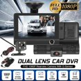 thumbnail image 1 of LNGOOR 3 in 1 Camera Car Dash Cam with 4” Touch Screen  Car DVR 170 Degree 1080P HD Dash Cam Dual Lens Dashcam w/Rear View Camera Car Front Back Inside Video Recorder, 1 of 9