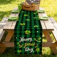 thumbnail image 1 of Fwttom St. Patrick's Day Table Flag Green Clovers Patterns Heat Insulating and Prevention of Pollution Linen Tablecloth Home Decoration, 1 of 7