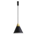 thumbnail image 1 of FSLiving J-Type Track Lights,Adjustable Wire Length Freely,Modern Pendant Lighting Fixtures w/ Macaron Aluminum&Wood Shade for Kitchen Island,Bulb Not Included - Black (1 Light), 1 of 9