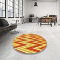 thumbnail image 4 of Ahgly Company Machine Washable Indoor Square Transitional Orange Red Orange Area Rugs, 3' Square, 4 of 7