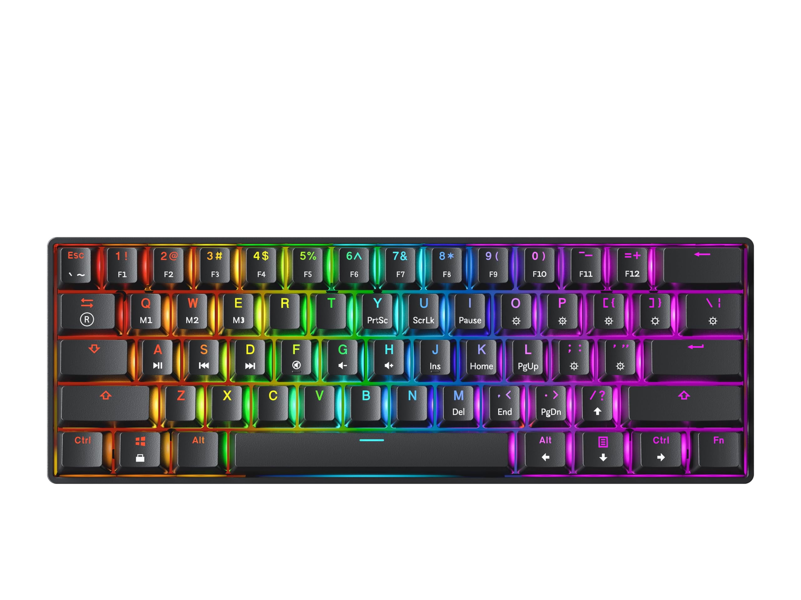 GK61 Mechanical Gaming Keyboard - 61 Keys Multi Color RGB