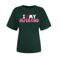 thumbnail image 5 of Meichang T-Shirts de la Saint-Valentin pour Femmes, Hauts Mignons avec Motif Cœur, Manches Courtes, Col Rond, Coupe Ample, 5 of 5