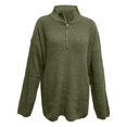 thumbnail image 4 of IMENGL Knit long sleeve 1/4 zip pullover turtleneck sweater, Green L, Size M-2XL, 4 of 7