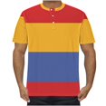 thumbnail image 1 of Zemub Haut/chemise à Manches Courtes à Col Rond à Rayures d'Été pour Hommes (Jaune, m), 1 of 5