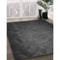 thumbnail image 3 of Ahgly Company Machine Washable Indoor Round Transitional Charcoal Black Area Rugs, 8' Round, 3 of 7