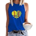 thumbnail image 5 of Birdeem Fashion Women Printing Round-Neck Sleeveless Block Shirts Tunic Tee Tops, 5 of 5