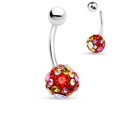 thumbnail image 1 of 14ga CZ Gem Paved Ferido Ball - 316L Surgical Steel - Belly Button Rings, 1 of 5