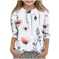 thumbnail image 2 of Rbaofujie T-Shirts Graphiques pour Fille Imprimé Floral Manches Courtes Col Rond T-Shirts Hauts, 2 of 5