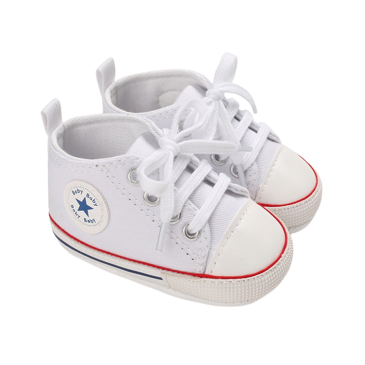 Fortune Baby Patchwork Canvas Shoes Anti-Slip Sole Flat Sneakers First Walkers