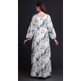 thumbnail image 2 of Bimba Robe Maxi d'Été Décontractée pour Femmes en Georgette Mousse à Imprimé de Fleurs et de Rouge-Gorge, Taille Élastique Longue - X-Grand, 2 of 5