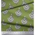 thumbnail image 3 of Soimoi Rayon Crepe Fabric Leaves & Floral Block Print Sewing Fabric Yard 46 Inch Wide, 3 of 4